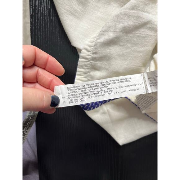 Zara Aztec Embroidered Linen Blend Shift Dress - Picture 5 of 6